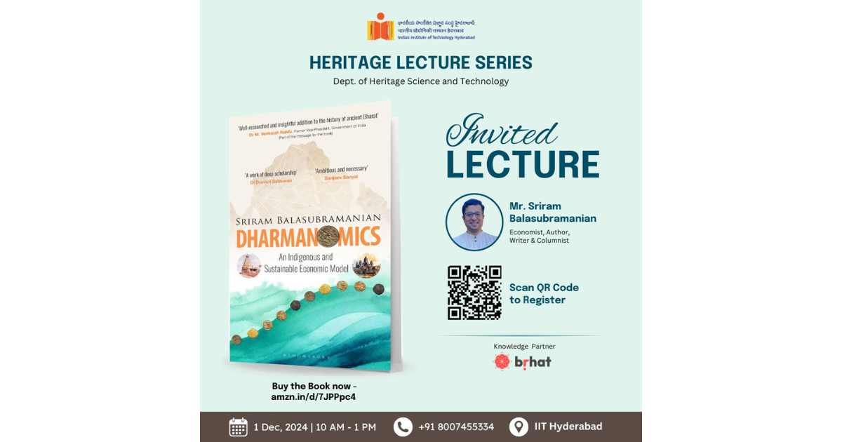 Exploring Ancient Prosperity: Dharmanomics Book Launch at IIT Hyderabad