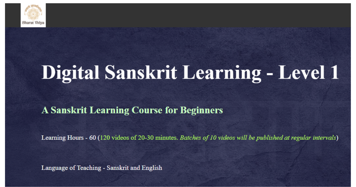 Digital Sanskrit Learning - Level 1