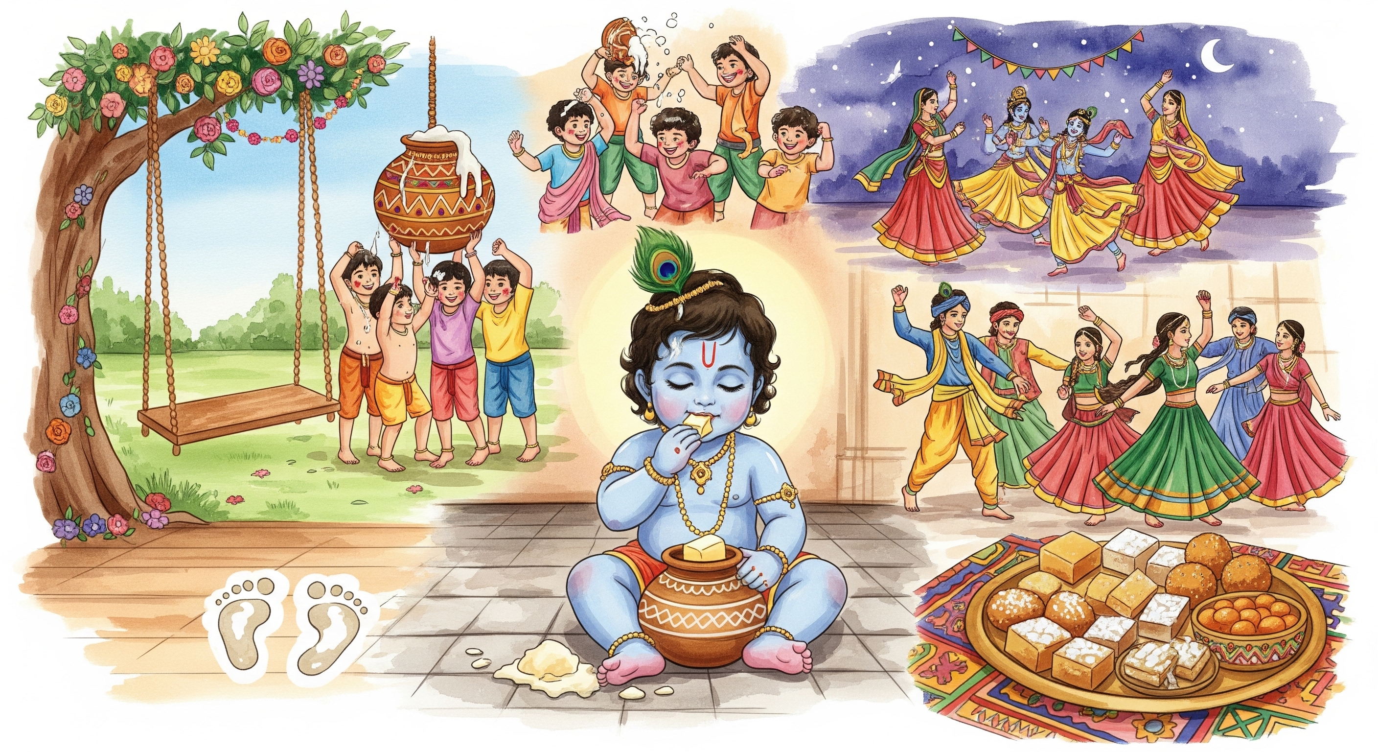 Janmāṣṭamī - Śrīkṛṣṇa appears amidst the darkness of Adharma to re-establish Dharma